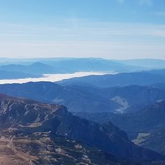 Flugwegposition um 09:16:29: Aufgenommen in der Nähe von Gemeinde Schwarzau im Gebirge, Österreich in 2623 Meter